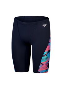 Speedo - Męskie Szorty Jammer Z Nadrukiem Na Całej Powierzchni I Krojem V. Kolor: czarny, czerwony, wielokolorowy. Wzór: nadruk. Styl: sportowy