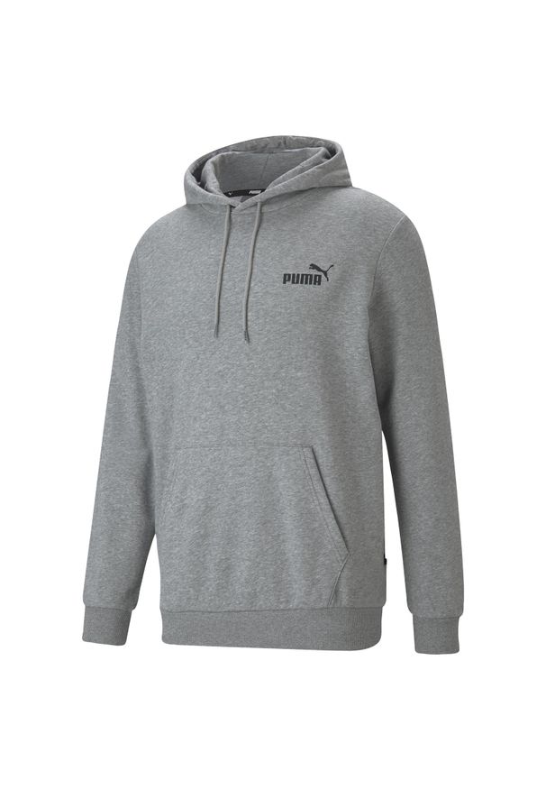 Sweatshirt bluza z kapturem z małym logo Puma ESS TR. Typ kołnierza: kaptur. Kolor: szary. Sport: fitness
