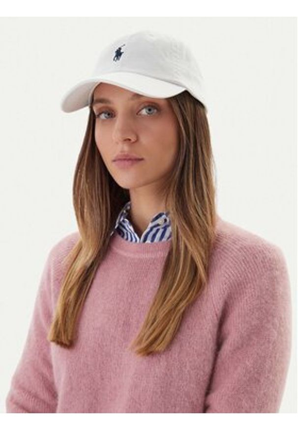Polo Ralph Lauren Czapka z daszkiem 211912843018 Biały. Kolor: biały. Materiał: materiał, bawełna