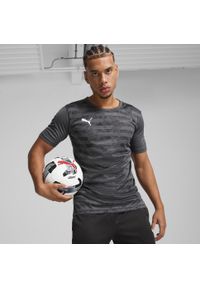 Puma - Męska koszulka z grafiką individualRISE PUMA Asphalt Gray. Kolor: szary. Sport: piłka nożna