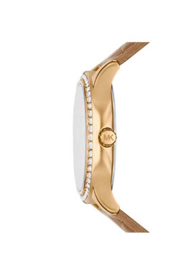 Michael Kors Zegarek Sage MK4819 Brązowy. Kolor: brązowy. Materiał: skóra