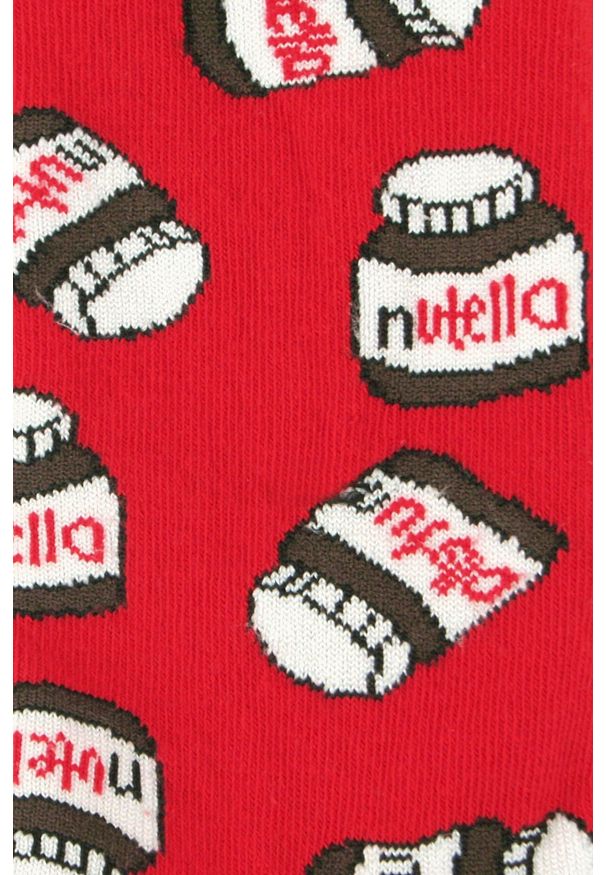 His Story - Skarpetki Bawełniane - Tematyczne - Czerwone, Nutella. Kolor: czerwony. Materiał: elastan, bawełna, poliamid