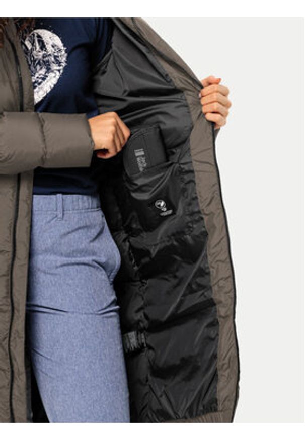 Jack Wolfskin Kurtka puchowa Frozen Palace Coat 1204133 Brązowy Regular Fit. Kolor: brązowy. Materiał: syntetyk