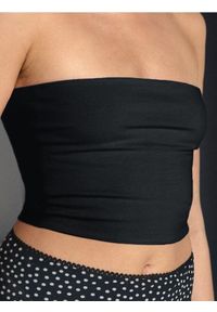 Sinsay - Top typu bandeau w stylu basic - czarny. Kolor: czarny