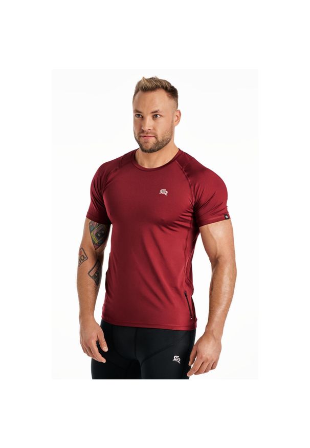 ROUGH RADICAL - Koszulka fitness szybkoschnąca męska Rough Radical Vital Zip. Kolor: wielokolorowy, czerwony, brązowy. Sport: fitness