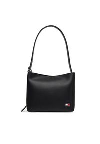 Tommy Jeans Torebka Tjw Cool Hobo Bag AW0AW17871 Czarny. Kolor: czarny. Materiał: skórzane