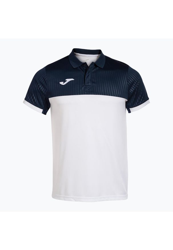 Koszulka polo męska Joma Montreal. Typ kołnierza: polo. Kolor: niebieski, wielokolorowy, biały. Materiał: materiał. Sport: tenis