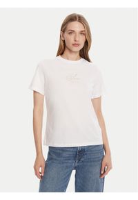 Calvin Klein Jeans T-Shirt Classic Monologo LV047D873G Biały Regular Fit. Kolor: biały. Materiał: bawełna #1