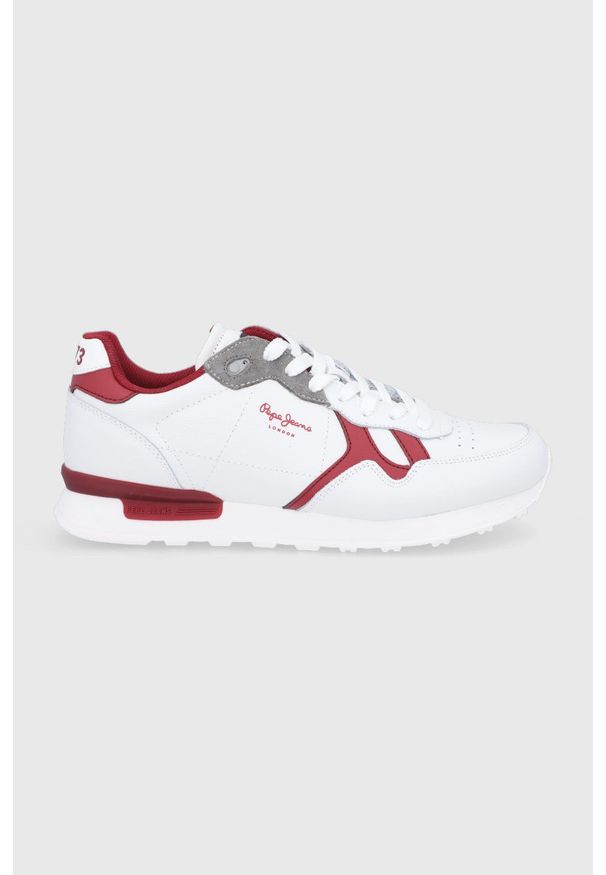 Pepe Jeans - Buty skórzane Britt. Zapięcie: sznurówki. Kolor: biały. Materiał: skóra