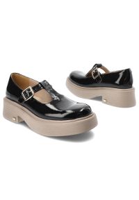 Czarne Półbuty Karino Eleganckie Skórzane Buty. Okazja: do pracy, na co dzień. Kolor: czarny. Materiał: skóra. Szerokość cholewki: normalna. Wzór: aplikacja. Styl: elegancki #7