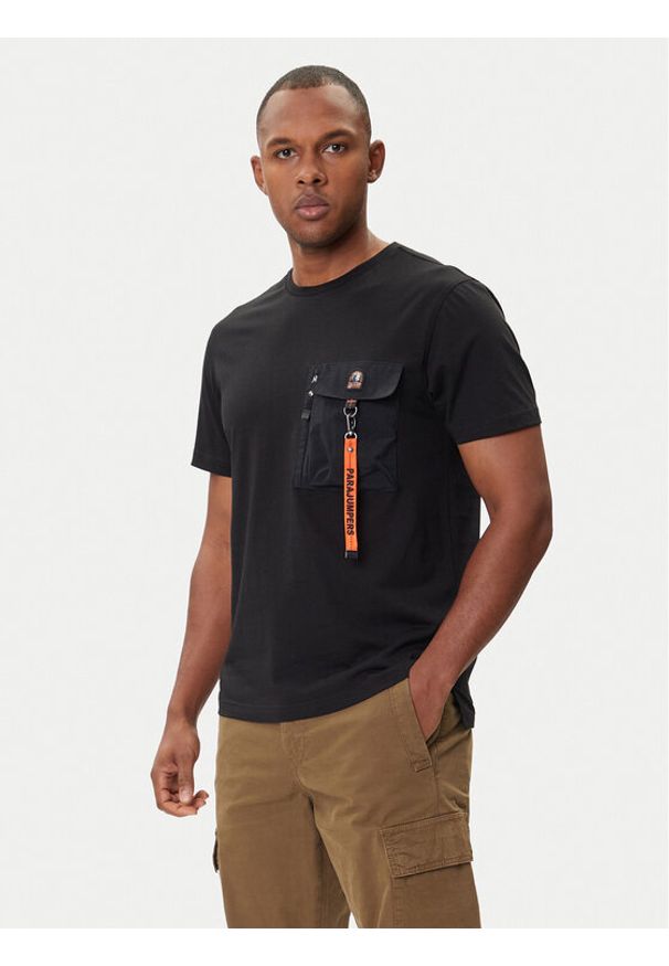 Parajumpers T-Shirt Mojave 25WMPMTSRE07 Czarny Regular Fit. Kolor: czarny. Materiał: bawełna