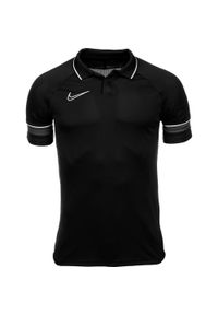 Koszulka sportowa dla dzieci Nike Dri-FIT Academy 21 Polo. Typ kołnierza: polo. Kolor: czarny. Technologia: Dri-Fit (Nike)