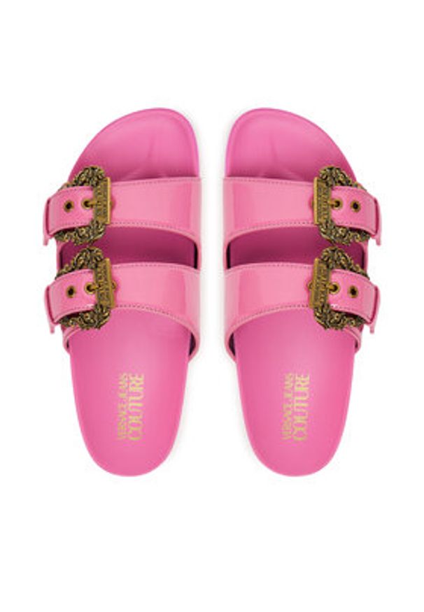 Versace Jeans Couture Klapki 80VA3SM1 ZS190 499 Różowy. Kolor: różowy. Materiał: skóra