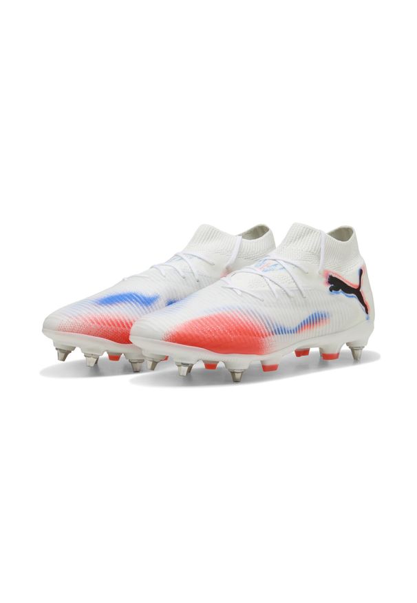 Puma - Buty piłkarskie unisex FUTURE 8 PRO MxSG PUMA White Black Glowing Red. Kolor: czerwony, biały, wielokolorowy, czarny. Sport: piłka nożna