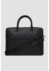 Guess - GUESS Czarna aktówka męska Torino Briefcase. Kolor: czarny. Materiał: materiał. Styl: elegancki #6