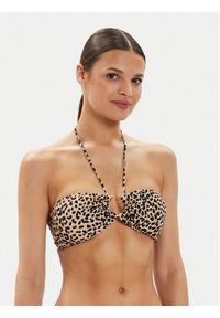 MICHAEL Michael Kors Góra od bikini MM29239 Beżowy. Kolor: beżowy. Materiał: syntetyk