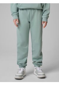 4f - 4F Spodnie dresowe joggery dziewczęce - miętowe 128 (7-8 lat). Okazja: na co dzień. Kolor: turkusowy. Materiał: dresówka. Sezon: lato. Styl: casual, sportowy #2