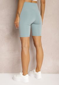 Renee - Miętowe Szorty Typu Kolarki High Waist z Szeroką Gumką w Talii Nanseline. Stan: podwyższony. Kolor: miętowy. Długość: długie. Styl: wizytowy, elegancki #4
