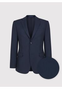 Pako Lorente - PAKO LORENTE - Granatowy wełniany garnitur męski. Kolor: niebieski. Materiał: wełna #1