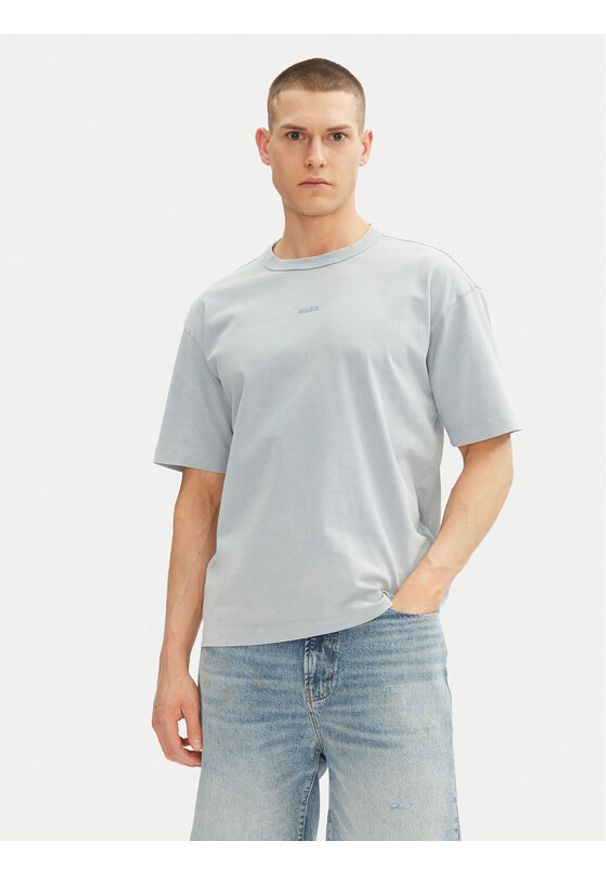 Hugo - HUGO T-Shirt Docku 50531739 Niebieski jasny Relaxed Fit. Kolor: niebieski. Materiał: bawełna