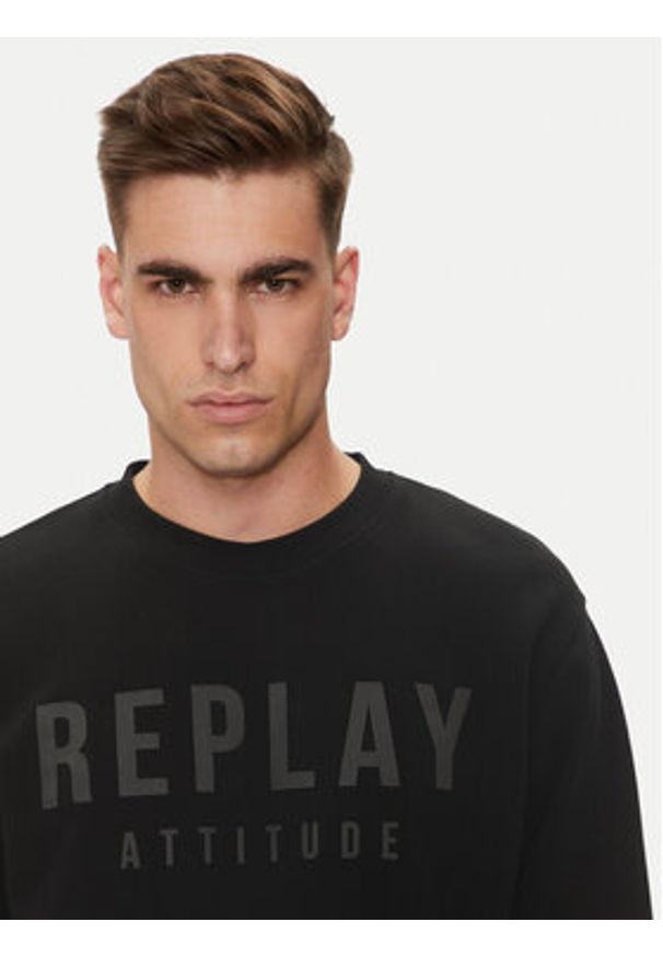 Replay Bluza M6975 .000.21842 Czarny Regular Fit. Kolor: czarny. Materiał: bawełna