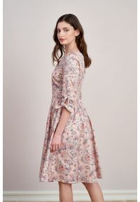Marie Zélie - Sukienka Odette Lorica różowa. Kolor: różowy. Materiał: bawełna, satyna, tkanina, materiał #4