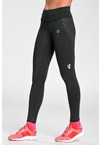 NESSI SPORTSWEAR - Legginsy do biegania Damskie Nessi Sportswear Regular Z Pasem Pro Shiny. Kolor: czarny