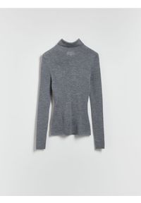 Reserved - Wełniany sweter z golfem - szary. Typ kołnierza: golf. Kolor: szary. Materiał: wełna #1