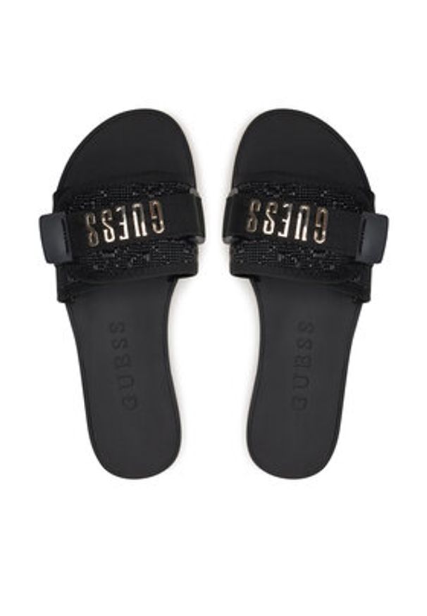 Guess Klapki Elyze3 FLGEL3 ELE19 Czarny. Kolor: czarny. Materiał: materiał
