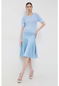 Miss Sixty sweter damski kolor niebieski lekki. Okazja: na co dzień. Kolor: niebieski. Długość rękawa: krótki rękaw. Długość: krótkie. Styl: casual #2