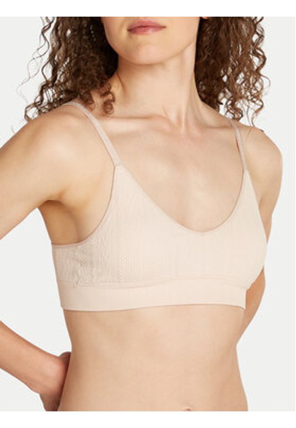 TOMMY HILFIGER - Tommy Hilfiger Biustonosz top UW0UW05501 Beżowy. Kolor: beżowy. Materiał: syntetyk