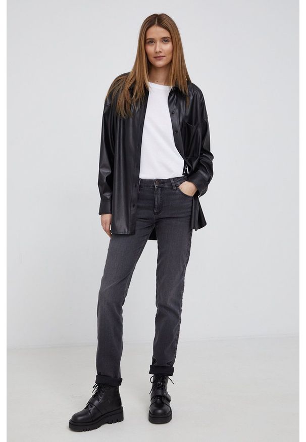 Wrangler Jeansy 610 damskie medium waist. Kolor: szary