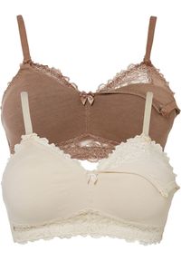 bonprix - Biustonosz do karmienia bez fiszbinów (2 szt.), bawełna organiczna. Kolor: różowy. Materiał: bawełna. Wzór: aplikacja, koronka #1