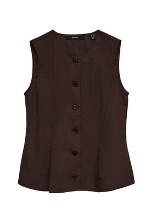 Vero Moda Kamizelka Selma 10345675 Brązowy Regular Fit. Kolor: brązowy. Materiał: bawełna