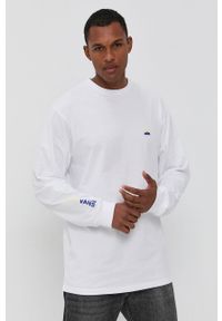 Vans Longsleeve bawełniany kolor biały z nadrukiem. Okazja: na co dzień. Kolor: biały. Materiał: bawełna. Długość rękawa: długi rękaw. Wzór: nadruk. Styl: casual #1