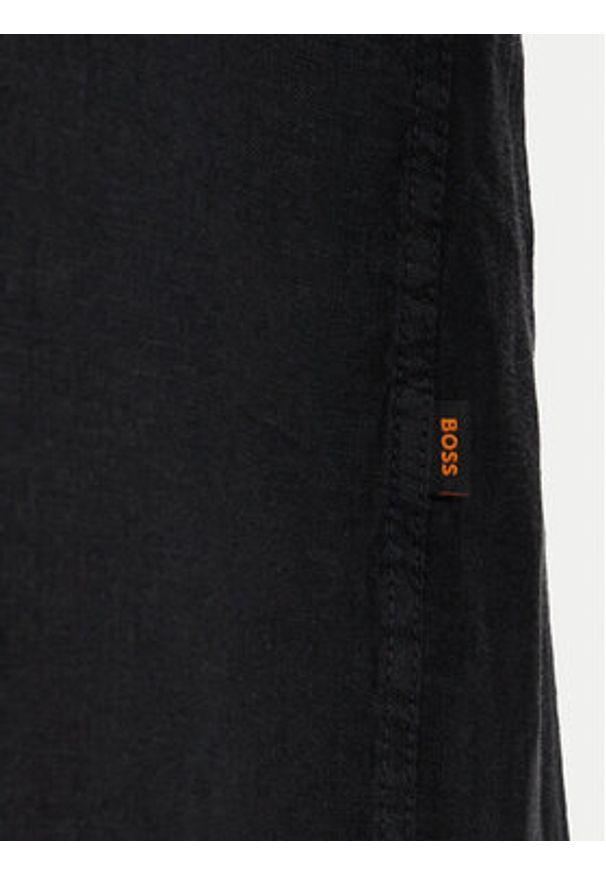 BOSS Koszula Relegant 50567579 Czarny Regular Fit. Kolor: czarny. Materiał: len