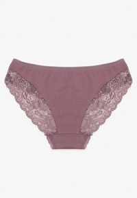 Born2be - Fioletowe Majtki Figi Zdobione Koronką Venissella. Kolor: fioletowy. Materiał: koronka. Wzór: aplikacja, koronka #2
