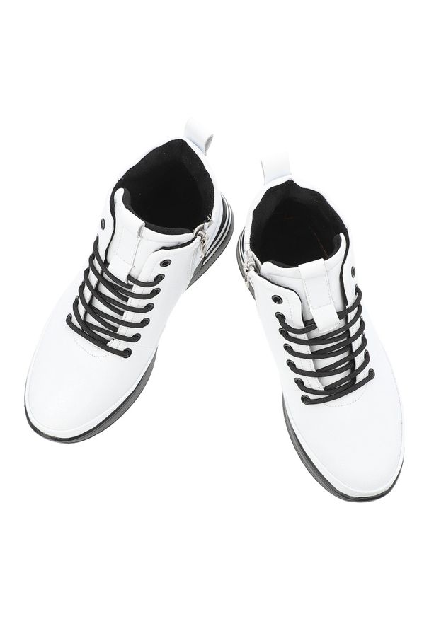 Białe Botki Filippo Modne Obuwie Damskie. Okazja: na co dzień. Zapięcie: sznurówki. Kolor: biały. Materiał: skóra ekologiczna. Szerokość cholewki: normalna. Styl: casual, sportowy