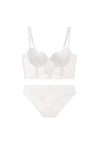 Intica - Gorsetowy komplet damski na wieczór i na co dzień Sietha. Kolor: biały. Materiał: materiał