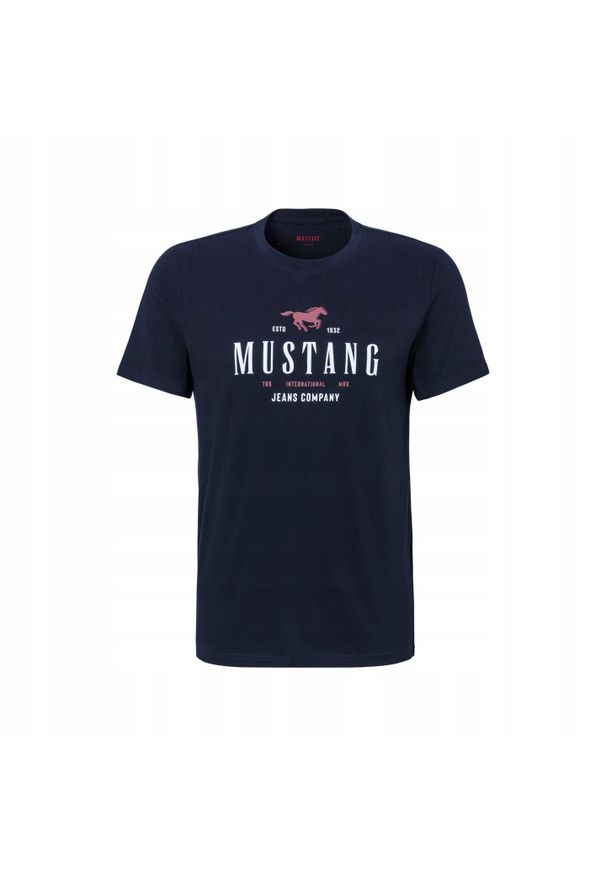Męski T-Shirt Mustang Style Alex C Print Dark Sapphire 1016683 4136. Wzór: nadruk
