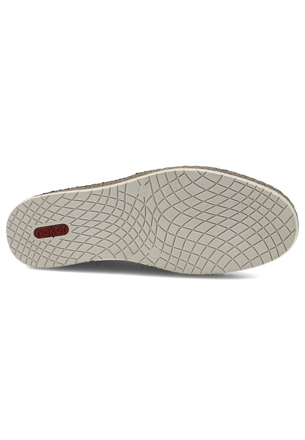 Niebieskie Espadryle Rieker Eleganckie Wsuwane Obuwie Męskie. Zapięcie: bez zapięcia. Kolor: niebieski. Materiał: tkanina, jeans. Sezon: lato. Styl: elegancki