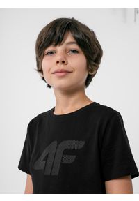 4f - T-shirt chłopięcy (122-164). Kolor: czarny. Materiał: materiał, bawełna #2