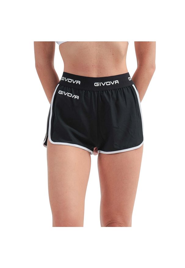 Damskie szorty bawełniane Givova. Kolor: czarny. Materiał: bawełna. Długość: krótkie