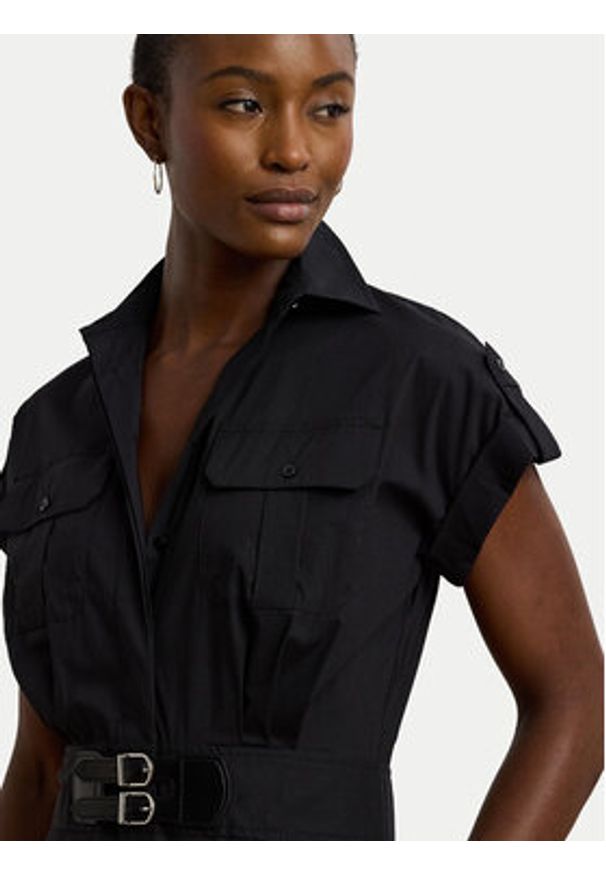 Lauren Ralph Lauren - LAUREN RALPH LAUREN Sukienka koszulowa 200973594001 Czarny Regular Fit. Kolor: czarny. Materiał: wiskoza. Typ sukienki: koszulowe