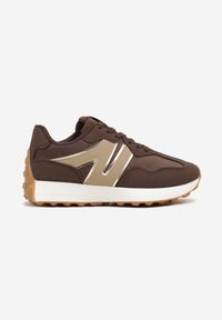 Born2be - Brązowe Sneakersy z Geometrycznym Wzorem Rilestra. Okazja: na co dzień, na spacer. Kolor: brązowy. Materiał: jeans. Wzór: geometria. Sport: turystyka piesza #3