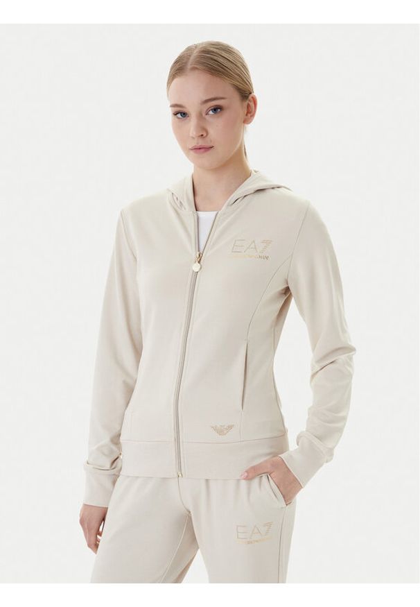 EA7 Emporio Armani Bluza 7W001044 AF12482 U1088 Beżowy Regular Fit. Kolor: beżowy. Materiał: wiskoza