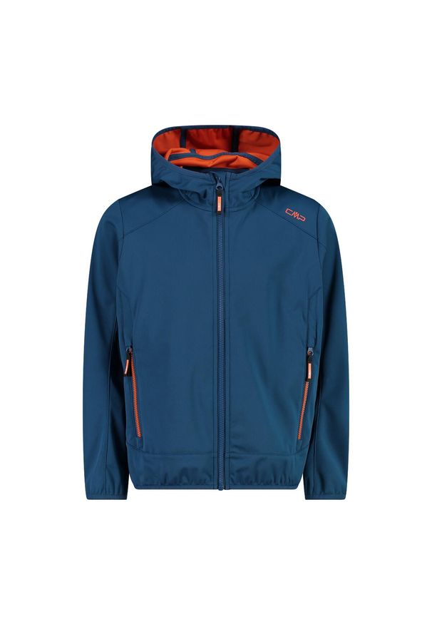 Kurtka dziecięca turystyczna CMP 39A5134. Okazja: na co dzień. Typ kołnierza: kaptur. Kolor: niebieski. Materiał: softshell. Styl: casual, sportowy