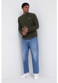 Tommy Jeans - Koszula bawełniana. Typ kołnierza: button down. Kolor: zielony. Materiał: bawełna #5