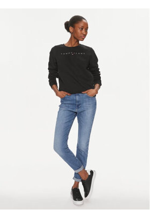 Tommy Jeans Bluza Tonal Linear DW0DW17793 Czarny Relaxed Fit. Kolor: czarny. Materiał: bawełna