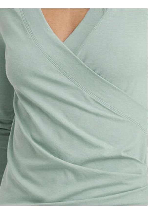 Lauren Ralph Lauren Bluzka 200824366019 Zielony Slim Fit. Kolor: zielony. Materiał: wiskoza